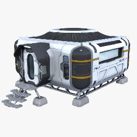 Sci-fi Modular Building With Interior 3D